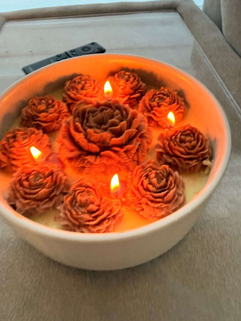 Artisan natural candles with unique designs made by a local Broward small business