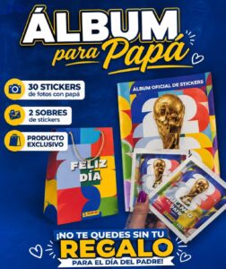 Soccer-themed Father's Day gift set with personalized photo box, custom gift bag, souvenir cup, and World Cup-inspired decorations designed by FloreSer