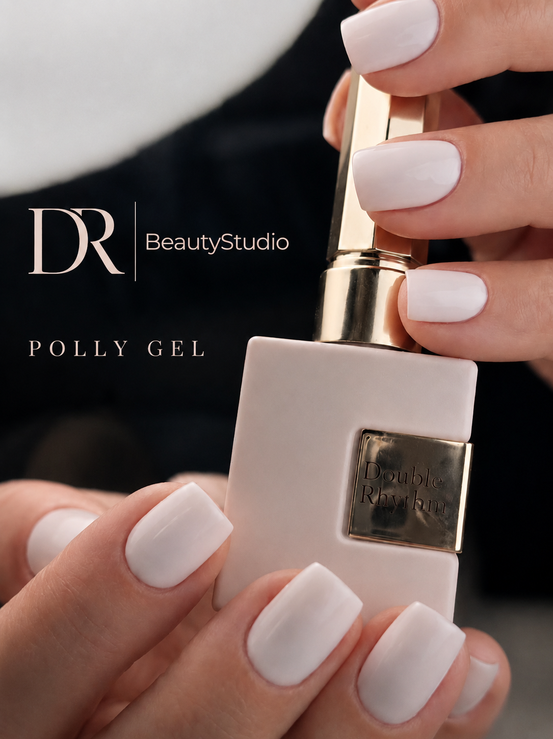 Glossy bright pink manicure with short square nails by DR Beauty Studio