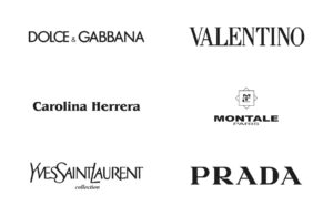 Designer fragrance brands available at Devora House, including Dolce & Gabbana, Valentino, Carolina Herrera, Montale, Yves Saint Laurent and Prada