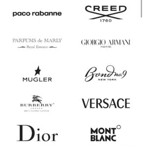 Authentic designer and niche perfume brands available at Devora House, including Paco Rabanne, Creed, Parfums de Marly, Giorgio Armani, Mugler, Bond No. 9, Burberry, Versace, Dior and Montblanc